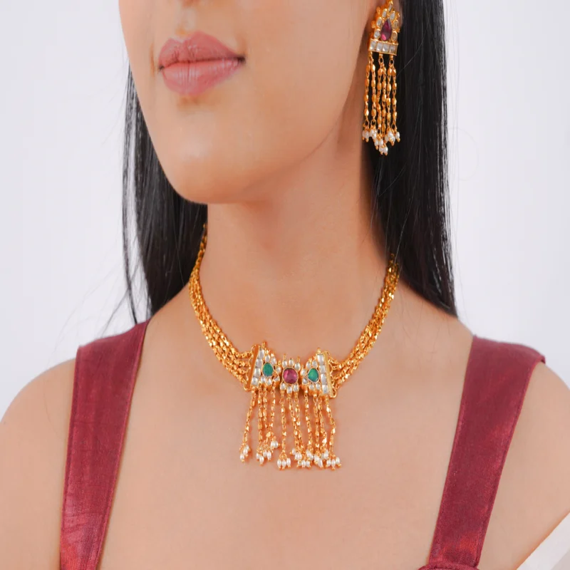 Antique Hira Kanthi Necklace(AN-NK-50-M)